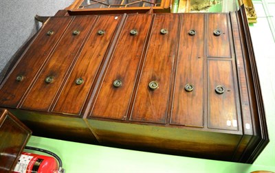 Lot 1358 - A George III mahogany chest on chest, on splayed bracket feet, 116cm wide x 58cm deep x 193cm high