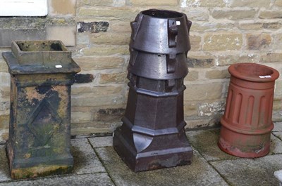 Lot 1367 - A group of seven various terracotta and salt-glazed chimney pots