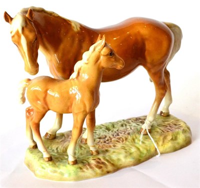 Lot 3 - Beswick 'Mare and Foal' on base, model No. 953, second version, palomino gloss  (a.f.)