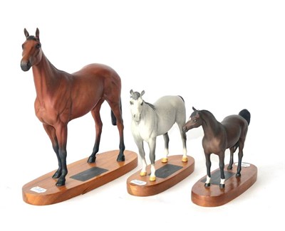 Lot 11 - Beswick Connoisseur Horses comprising: 'Red Rum', model No. 2510, Arab 'Bahram', model No. 1771 and
