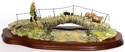 Lot 21 - Border Fine Arts 'Off To The Fells At Slater's Bridge' (Shepherd, Sheep and Collie Crossing), model