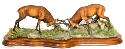 Lot 29 - Border Fine Arts 'Highland Challenge' (Pair of Stags Fighting), model No. L127 by Mairi Laing Hunt