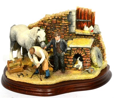 Lot 36 - Border Fine Arts 'Finishing Off' (Horse and Blacksmith), model No. B0947 by Hans Kendrick,...