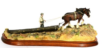 Lot 37 - Border Fine Arts 'Logging', model No. B0700 by Ray Ayres, limited edition 493/1750, on wood...