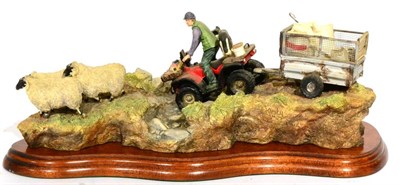 Lot 47 - Border Fine Arts 'All In A Day's Work' (Farmer on ATV herding Sheep), model No. B0593 by Kirsty...