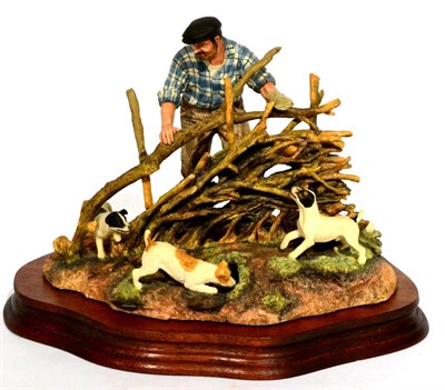 Lot 57 - Border Fine Arts 'Hedge Laying', model No. JH65 by Ray Ayres, limited edition 439/1750, on wood...