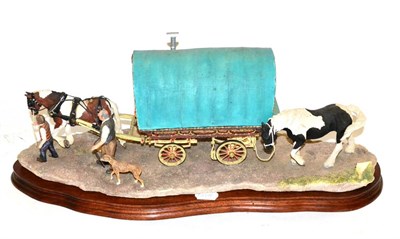 Lot 92 - Border Fine Arts 'Arriving at Appleby Fair' (Bow Top Wagon and Family), model No. B0402 by Ray...