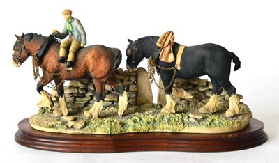 Lot 98 - Border Fine Arts 'Coming Home' (Two Heavy Horses), model No. JH9A by Judy Boyt, bay and black...