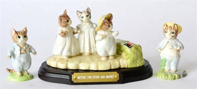 Lot 100 - Royal Doulton Beswick Beatrix Potter 'Mittens, Tom Kitten and Moppet', collectors tableau,...