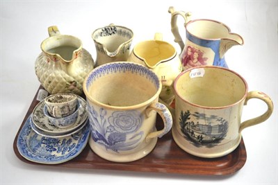 Lot 177 - Assorted 19th century jugs and mugs including a Queen Victoria and Prince Albert jug, a...