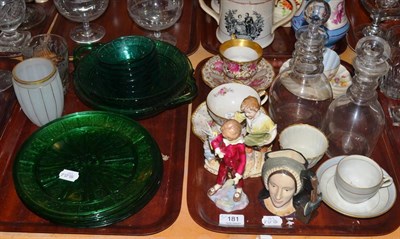 Lot 181 - Assorted ceramics and glass including Royal Worcester figure, Royal Doulton character jug, KPM...
