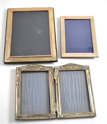 Lot 183 - A hinged silver double photograph frame and two other silver mounted frames
