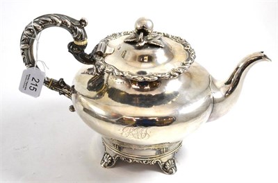 Lot 215 - Newcastle silver teapot