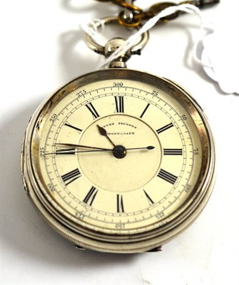 Lot 236 - A silver chronograph pocket watch