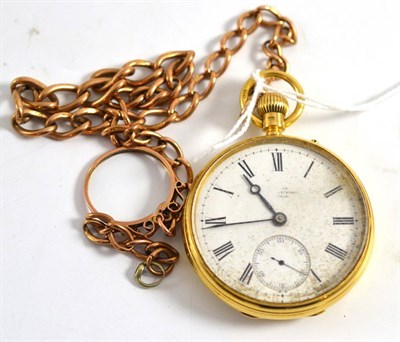 Lot 238 - An 18ct gold pocket watch signed Clerke, London with an attached 9ct gold chain