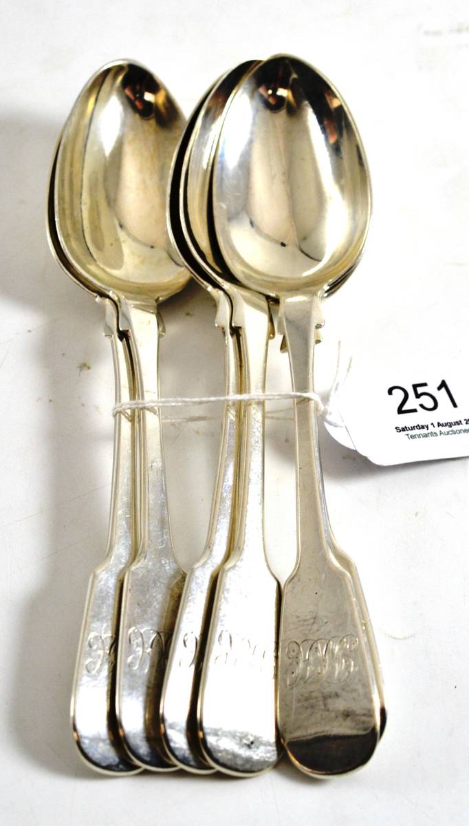 Lot 251 - Six Victorian Newcastle silver spoons