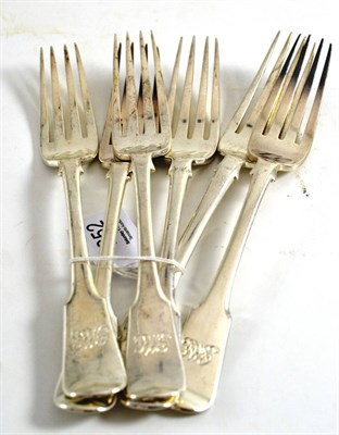 Lot 252 - Six Georgian silver table forks