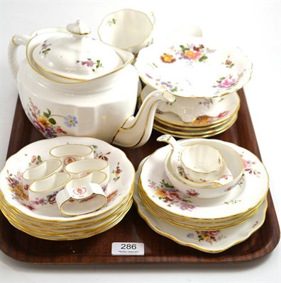 Lot 286 - Royal Crown Derby 'Derby Posies' assorted tea wares, napkins etc