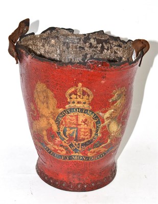 Lot 303 - Red leather fire bucket