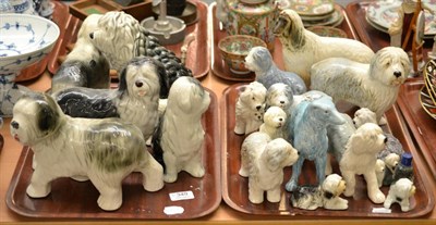 Lot 349 - Quantity of assorted models of Old English sheepdogs and other dogs including Sylvac, Beswick,...