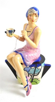 Lot 386 - Peggy Davies ceramic figure, Imitating Life, Art deco