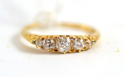 Lot 410 - A Victorian diamond five stone ring (some rose cut accents missing)