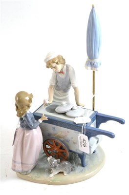 Lot 429 - Lladro china figure group, Ice Cream vendor