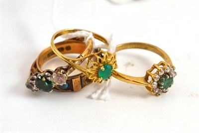 Lot 451 - Four 9ct gold rings