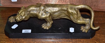 Lot 462 - French bronze of a jaguar on a marble base