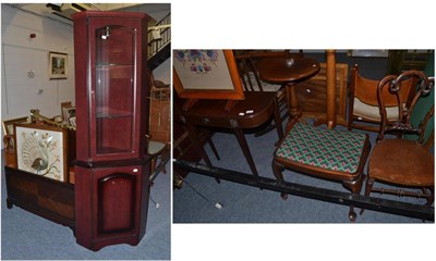 Lot 1018 - Assorted reproduction and occasional furniture including standing corner cabinet, blanket...