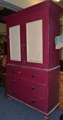 Lot 1024 - Painted Victorian pine press