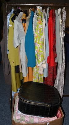 Lot 1055 - Assorted costume and textiles including a smart Aquascutum retailed by Harrods collarless wool...