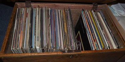 Lot 1063 - Pine box containing approximately seventy eight LP records