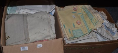 Lot 1064 - Quantity of linen (in two boxes)