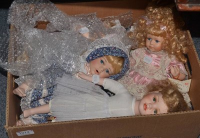 Lot 1072 - Collection of modern porcelain head dolls, some in original boxes (two boxes)