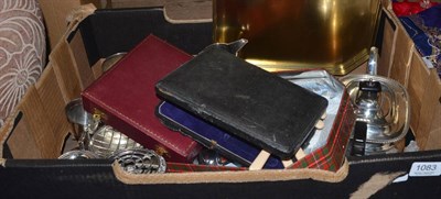 Lot 1083 - Assorted silver plate and spoons etc