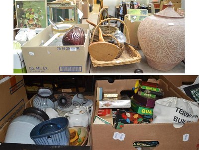 Lot 1084 - A large quantity of assorted ceramics, glassware, Coalport, tea wares, pottery wash sets, board and