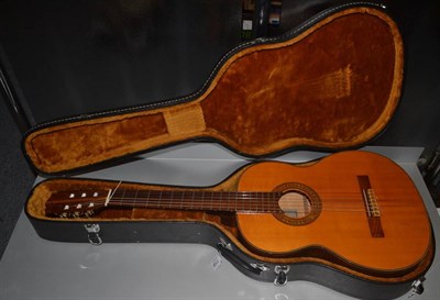 Lot 1108 - A 1960s Terada classical guitar, made in Japan, with laminated back and sides, spruce top, mahogany