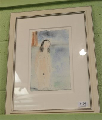 Lot 1136 - Dora Holzhandler (b.1928), ";Nude by the Sea";, signed and dated (19)83, pastel, 26cm by 16cm...