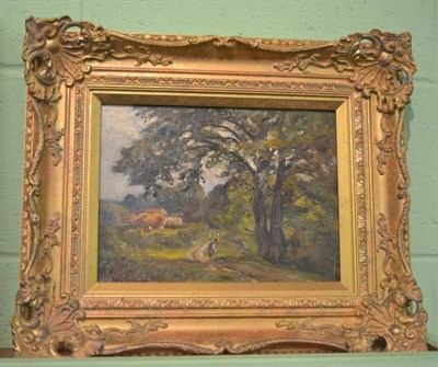 Lot 1145 - W.Greaves, 'At Grimbald, Knaresborough' signed and inscribed verso, oil on board