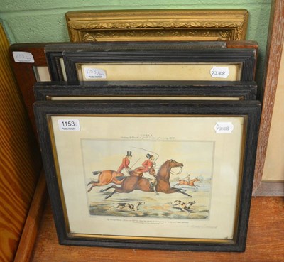 Lot 1153 - A set of four 19th century hunting prints and two others (6)