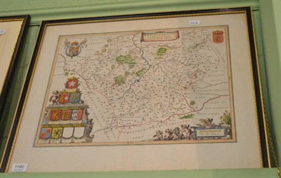 Lot 1160 - Framed map, ";Leicestrensis Comitatvs"