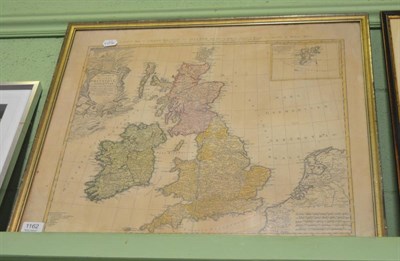 Lot 1162 - A framed map, ";General Map of Great Britain and Ireland with part of Holland, Flanders and...