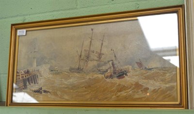 Lot 1172 - R. Bennett, shipping on a stormy sea, signed oil on canvas Sold on behalf of Oxfam