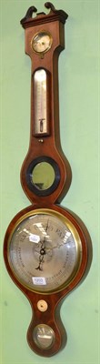 Lot 1203 - A 19th century mahogany inlaid wheel barometer by Spedrone of Carlisle