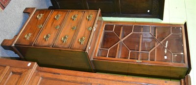 Lot 1209 - Mahogany chest of four drawers with glazed cabinet