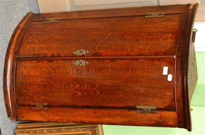 Lot 1212 - George III oak and mahogany hanging corner cupboard