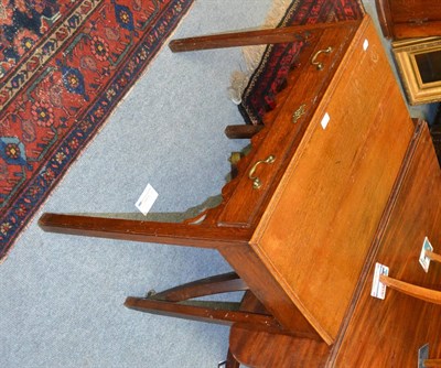 Lot 1215 - A 19th century oak side table with single drawer and a walnut bow shaped armchair