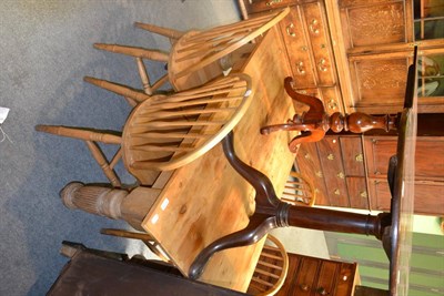 Lot 1219 - Pine kitchen table and four chairs