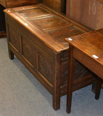 Lot 1249 - Late 18th century carved oak coffer